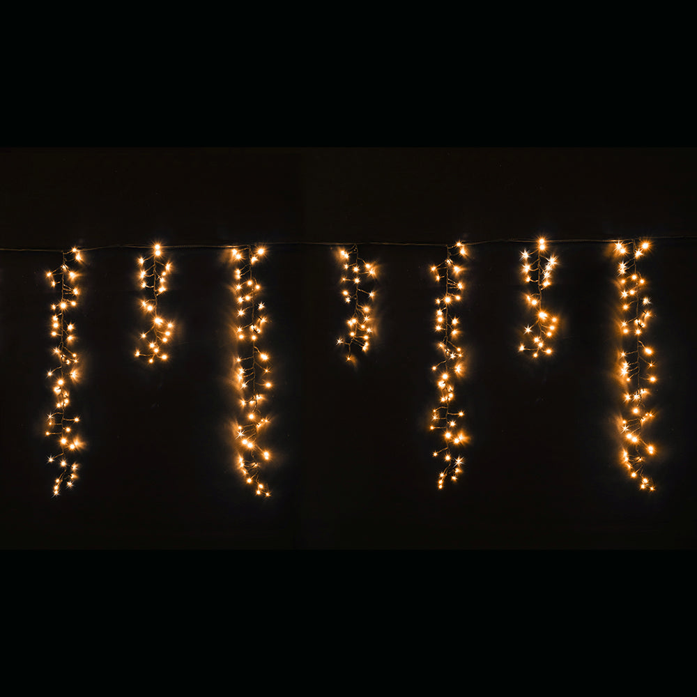 V720-XL1355-200207-05 LED Dancing Cluster Icicles 9m Available in 2 Options - Warm White - Image 1