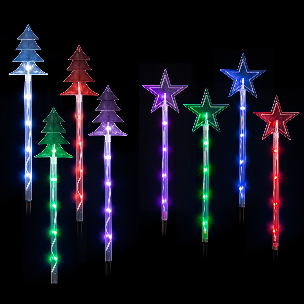 V720-XL1465S-200150-00 LED Lightshow Star Path Lights 4 pieces Remote Controlled - Stars - Image 1