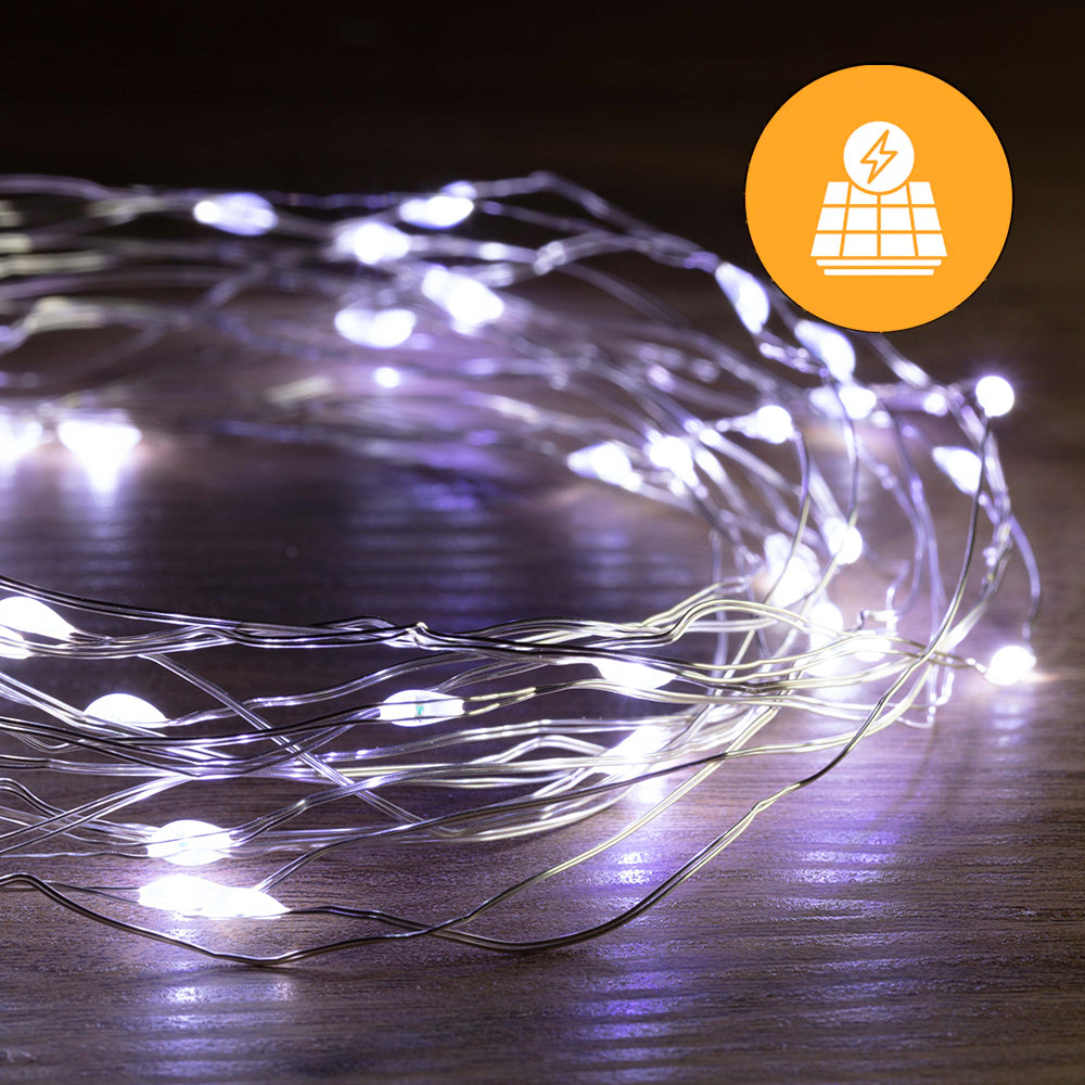 V720-XL1495-202150-03 Solar + USB 200 LED Dual Use Wire Lights – 19.9m, available in 3 Colors - Multicolor - Image 1