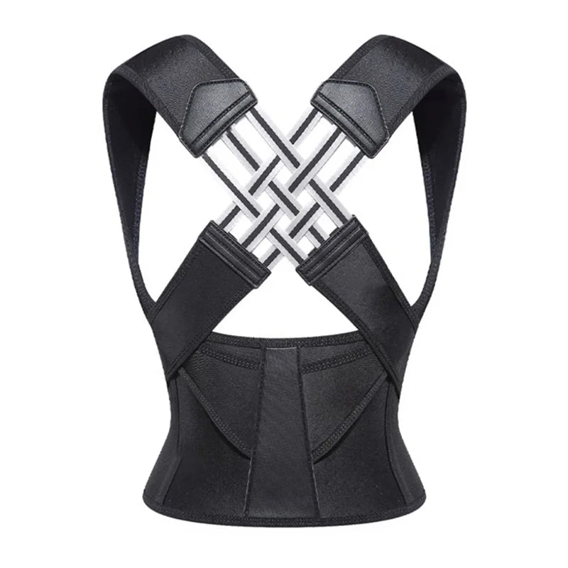 V728-1005007148545663-BLACK-XXL-190583-00 NNEOBA Back Brace Posture Corrector for Men - Adjustable Full Back Support - Image 1