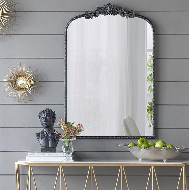 V742-82195-200415-00 ORNATE METALLIC WALL MIRROR - Image 1