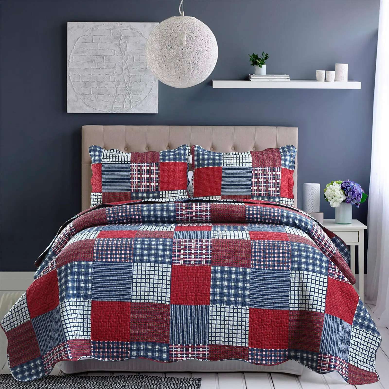 V745-MAC080159Q13U-190949-00 Finesse Quilted Bedspread and Pillowcases Set: Transform Your Sleep Experience - Queen size - Image 1