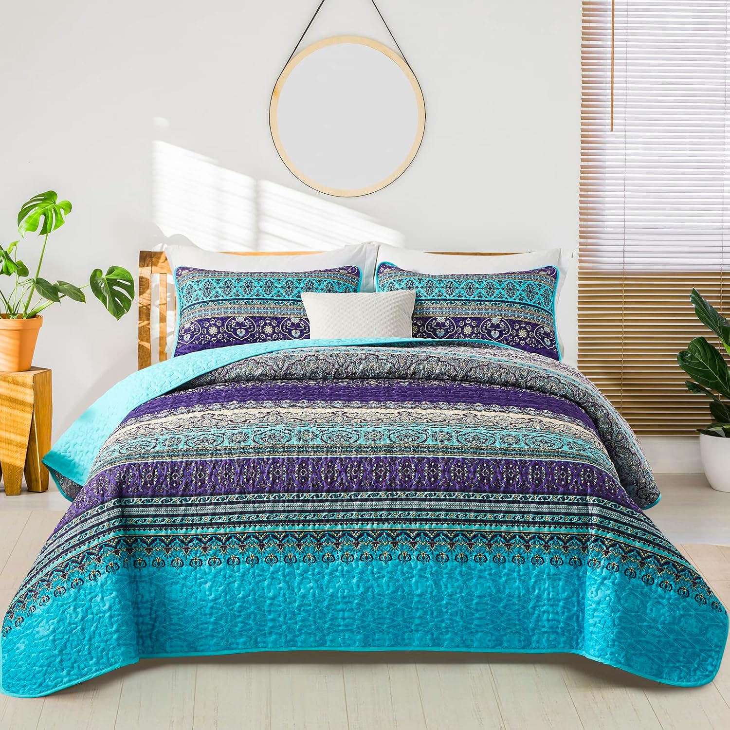 V745-MAC080196Q13U-190901-00 Tranquil Quilted coverlet and pillowcovers set: Perfect for Relaxation - Queen size - Image 1