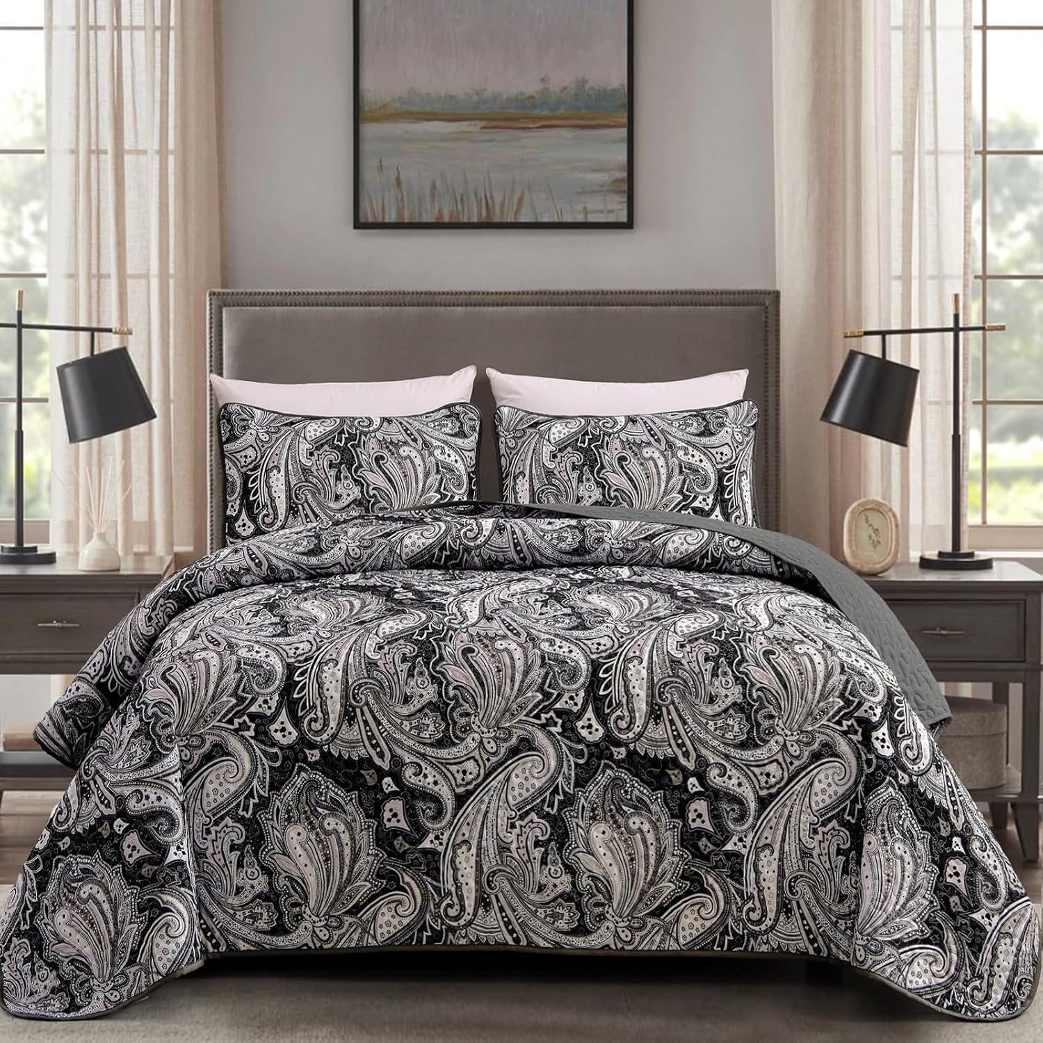 V745-MAC080436Q13U-190939-00 Artful Quilted Coverlet and Pillowcases Set: Beauty in Every Stitch - Queen size - Image 1