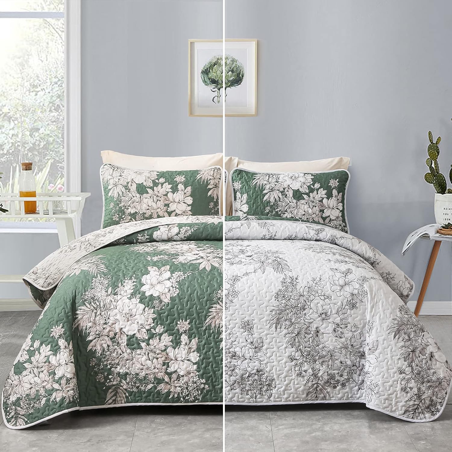 V745-MAC090434Q13U-190962-00 Sophisticated Quilted Coverlet and Pillowcases Set: Elevate Your Bedroom Decor - Queen size - Image 1