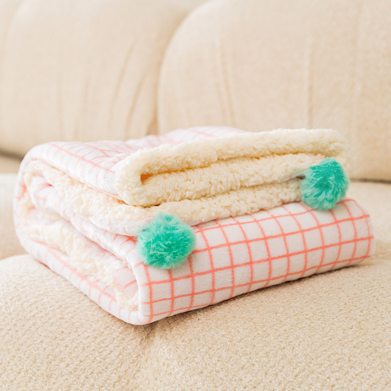V888-ELOSUNG10428-204464-00 Multi-Use Pet Blanket -Soft Cushion, Blanket, and Pillow for Cats and Small Dogs, Pink XL100*78CM - Image 1