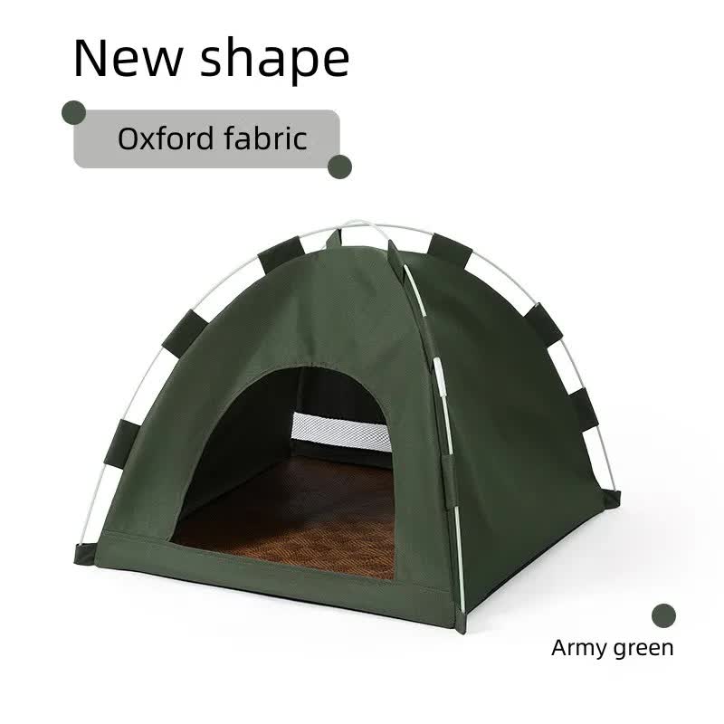 V888-ELOSUNG10466-204517-00 Outdoor Cat House,Pet Tent -Windproof and Dustproof Shelter for Small Pets, Green, Size: M 40*40*37cm - Image 1