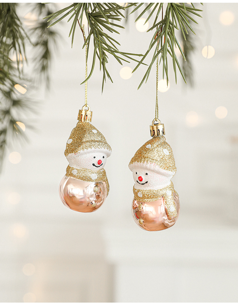 V888-ELOSUNG10495-204676-00 Set of 10 Christmas Ornaments -Gold & Rose Gold Holiday Tree Decorations - Image 1