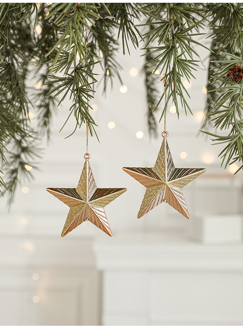 V888-ELOSUNG10498-204678-00 Set of 10 Christmas Ornaments -Gold & Rose Gold Holiday Tree Decorations - Image 1
