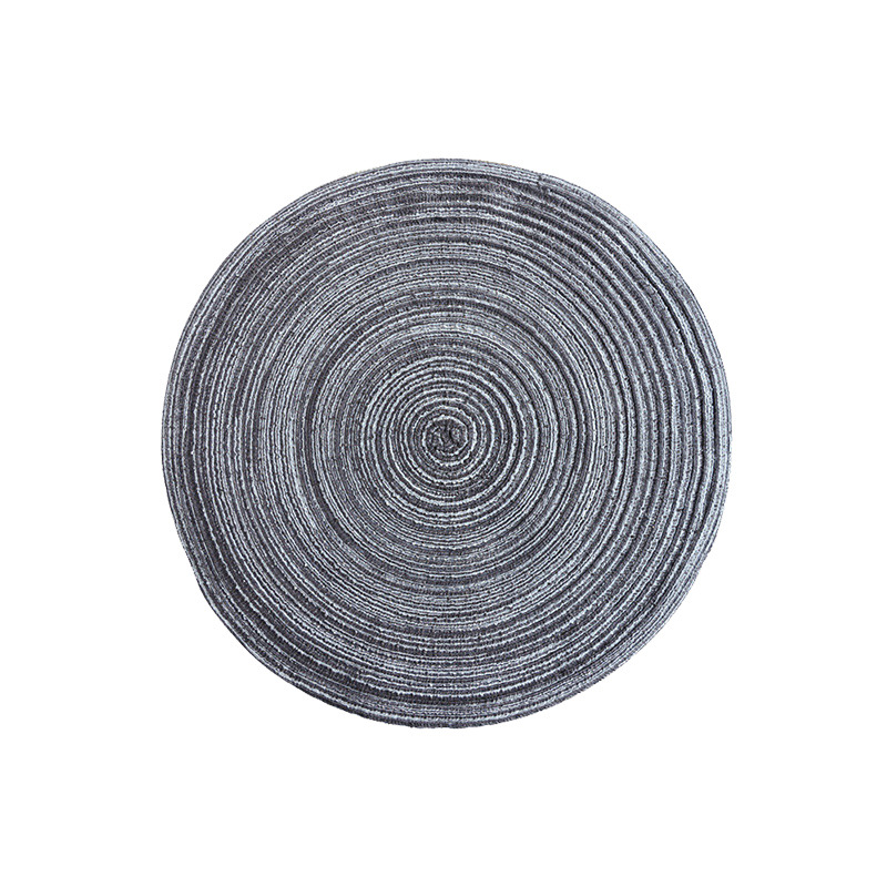V888-ELOSUNG10747-205624-00 Round Woven Placemats -Colorful Braided Table Mats for Dining & Home Decor 11cm 10pcs grey - Image 1