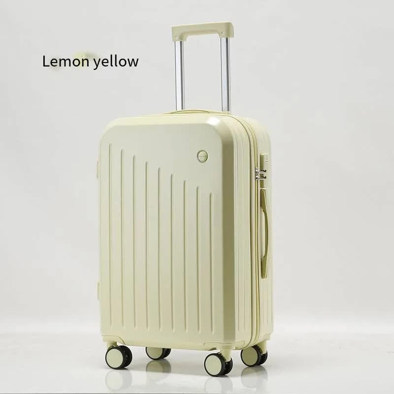 V888-ELOSUNG10783-205840-00 Smart Carry-On Luggage with Cup Holder & USB Charging Port - Yellow Color Spinner Suitcase for Travel Convenience 24 inch - Image 1
