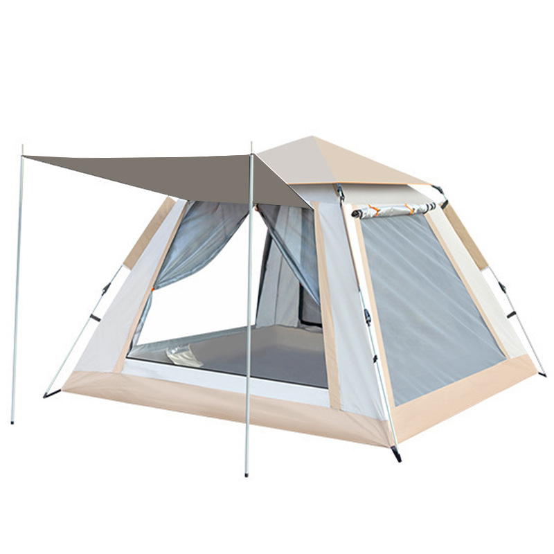V888-ELOSUNG1079-202408-00 Camping Tent with Awning | Waterproof Family Tent with Carry Bag and Accessories 210*210*135cm Cloudy Gray - Image 1
