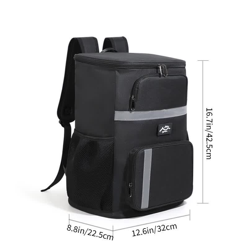 V888-ELOSUNG10793-205946-00 Insulated Cooler Backpack - Portable Outdoor Picnic and Beverage Bag with Bottle Opener (Black) - Image 1