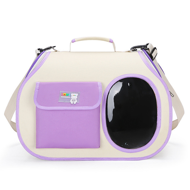 V888-ELOSUNG10824-205988-00 Purple Colors Pet Carrier Backpack, Breathable Cat Carrier Backpack with Transparent Window, Airline Approved Dog Backpack Carrier for Small Dogs and Cats, Travel Hiking Camping - Image 1