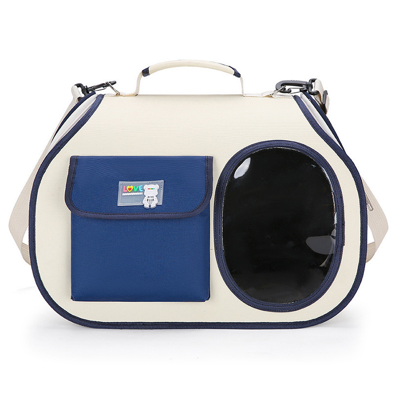 V888-ELOSUNG10825-205989-00 Navy blue Colors Pet Carrier Backpack, Breathable Cat Carrier Backpack with Transparent Window, Airline Approved Dog Backpack Carrier for Small Dogs and Cats, Travel Hiking Camping - Image 1