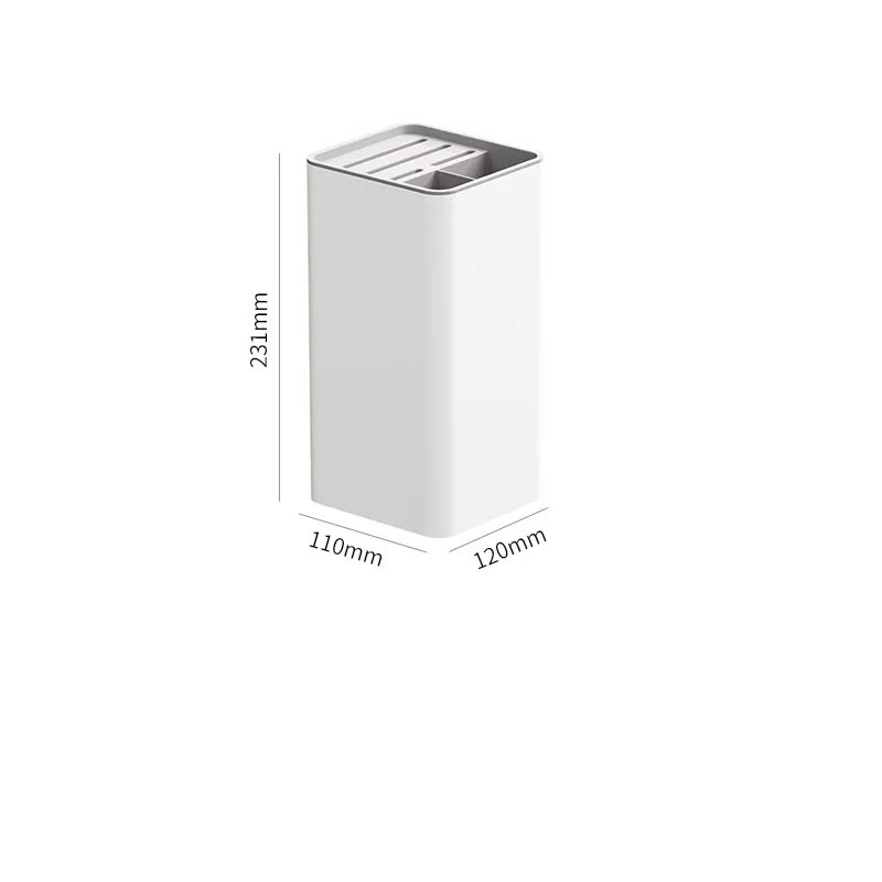 V888-ELOSUNG10898-206085-00 Multi-Functional Square Knife Holder - Compact Kitchen Storage Organizer(white) - Image 1