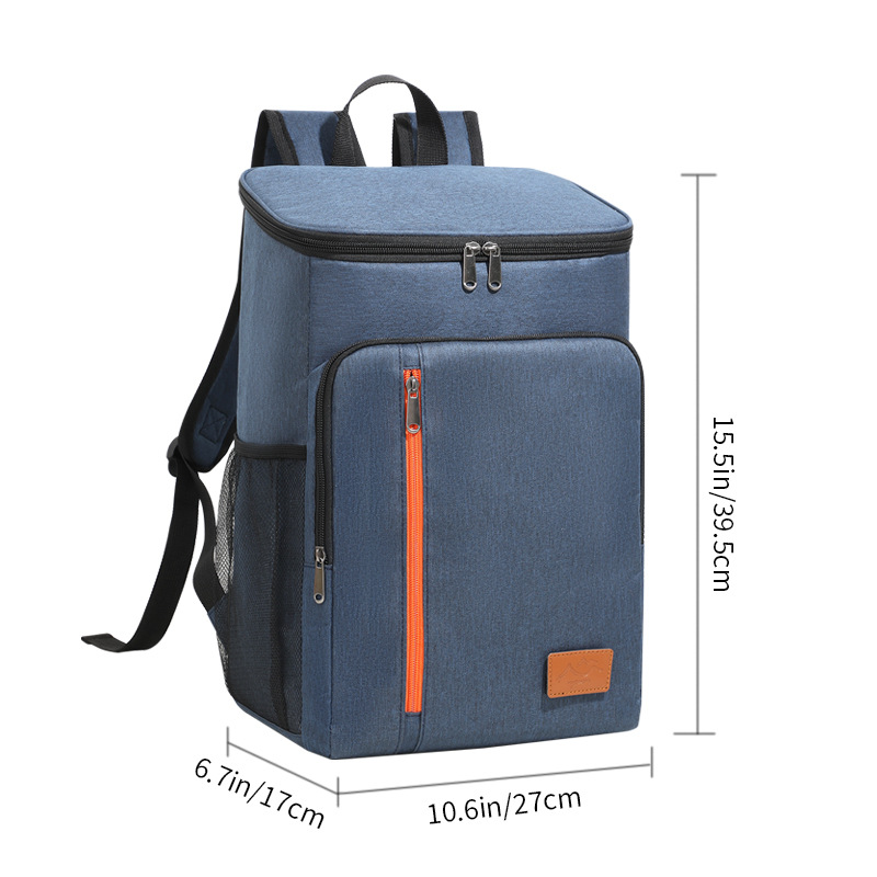 V888-ELOSUNG10907-205960-00 Insulated Cooler Backpack- Stylish Portable Fresh-keeping Picnic Outdoor Backpack and Travel Bag 18L (Navy Blue) - Image 1