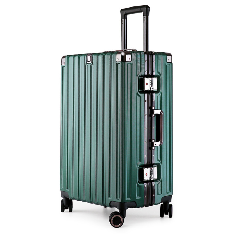 V888-ELOSUNG11008-206399-00 Aluminum Alloy Hard-Shell Suitcase with TSA Lock -22" Spinner Luggage in Green - Image 1