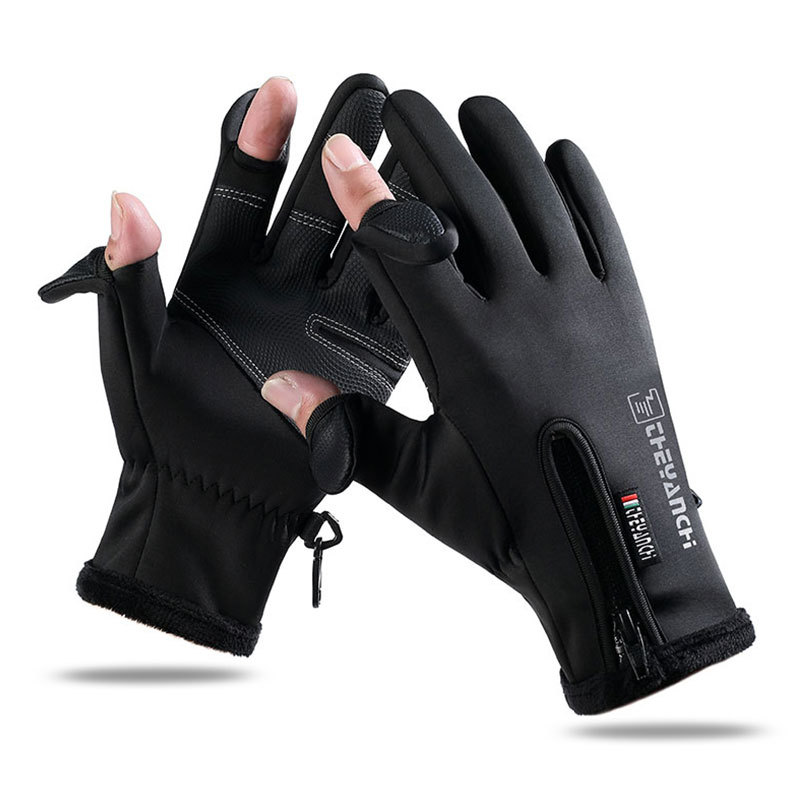 V888-ELOSUNG11054-206434-00 Convertible Fingerless Winter Gloves | Waterproof, Windproof Thermal Gloves with Touchscreen Compatibility Q808 L size Black - Image 1