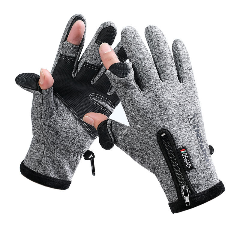V888-ELOSUNG11059-206439-00 Convertible Fingerless Winter Gloves | Waterproof, Windproof Thermal Gloves with Touchscreen Compatibility Q808 XL size Grey - Image 1