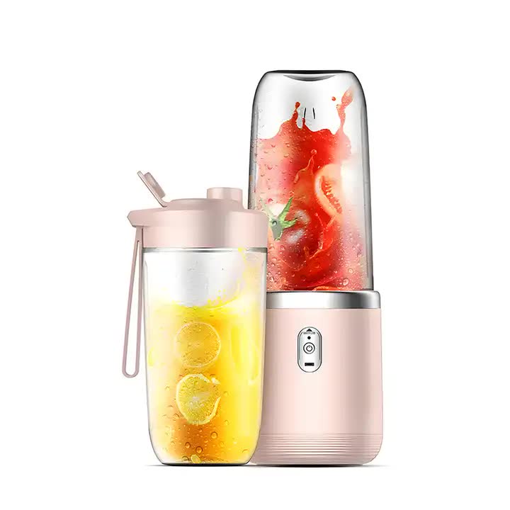 V888-ELOSUNG11071-206451-00 Portable High-Speed Blender with USB Rechargeable Battery - 2-in-1 Bottle and Cup Design, Compact and Powerful (pink) - Image 1