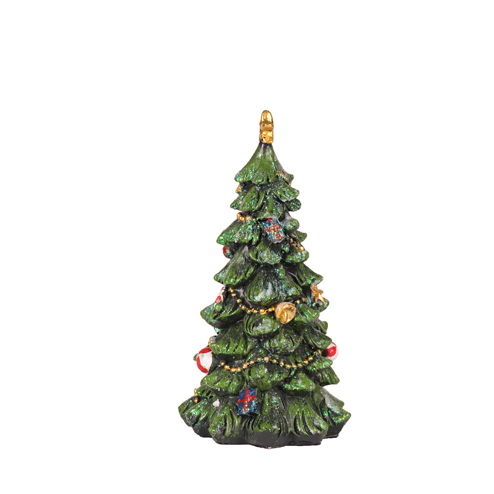 V888-ELOSUNG11082-206460-00 Christmas Tree Figurine - Festive Resin Decoration with Ornaments, 17cm Holiday Decor - Image 1