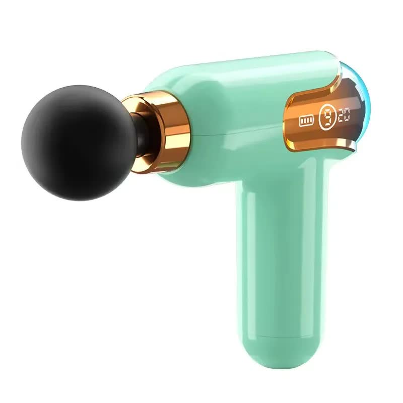 V888-ELOSUNG11333-209253-00 LC002 Green Portable Massage Gun - Deep Tissue Muscle Massager with 4 Heads and 9 Speed Settings - Image 1