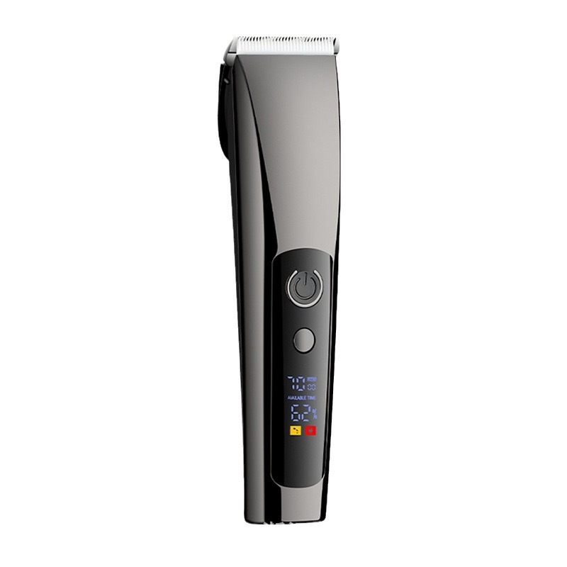 V888-ELOSUNG11516-209437-00 Black Professional Rechargeable Hair Clipper with Digital LED Display - Precision Trimmer for Men - Image 1