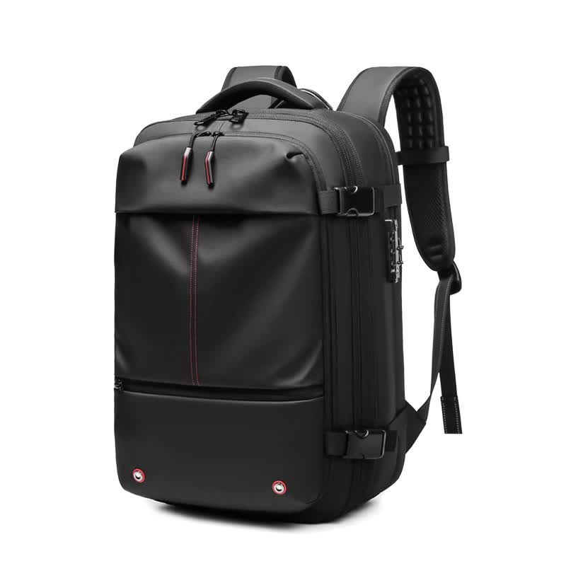 V888-ELOSUNG11547-209487-00 Black Expandable Waterproof Laptop Backpack - Fits 17-Inch Laptop, Anti-Theft Design, Travel Friendly - Image 1