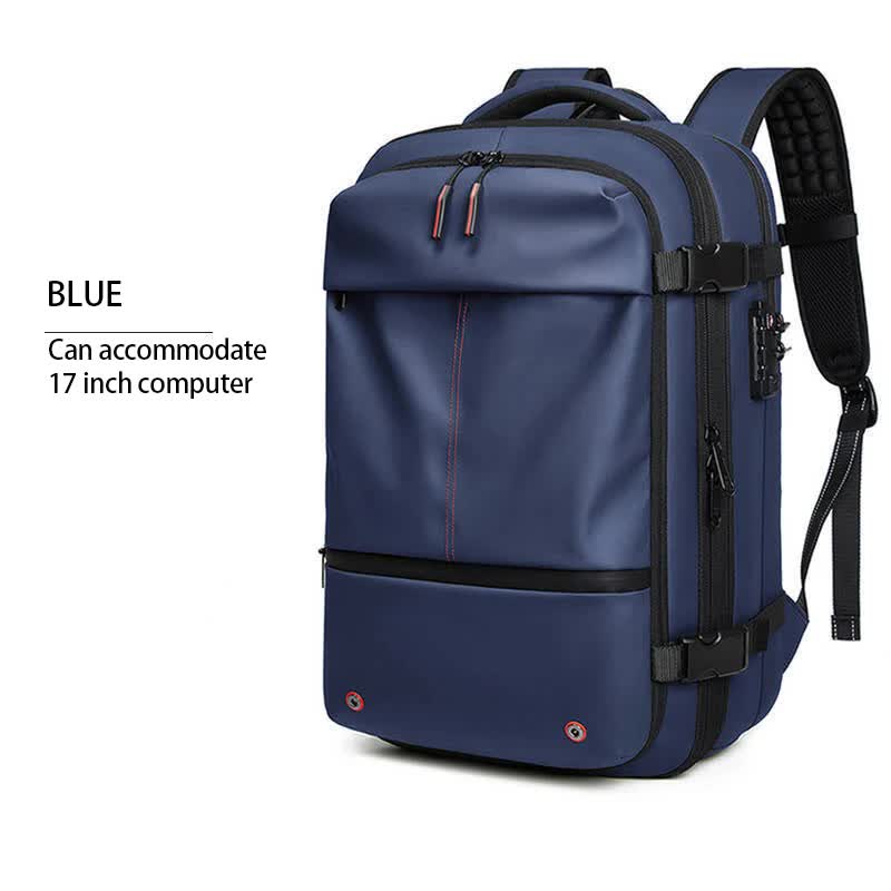 V888-ELOSUNG11548-209467-00 Blue Expandable Waterproof Laptop Backpack - Fits 17-Inch Laptop, Anti-Theft Design, Travel Friendly - Image 1