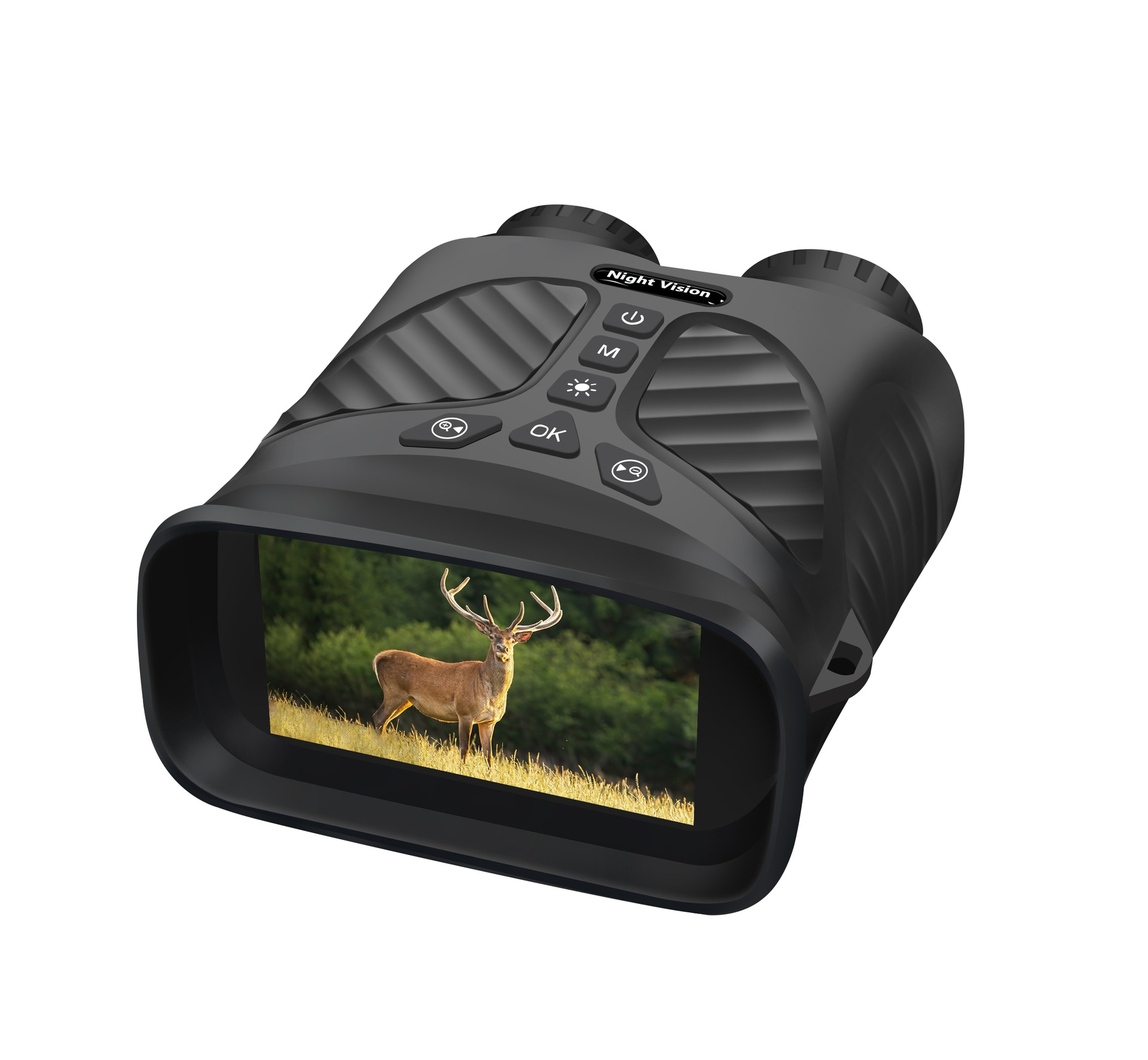 V888-ELOSUNG11666-209666-00 Black Digital Night Vision Binoculars - 3.0'' IPS Screen, 10X Optical Zoom, 2.5K Video Recording, Infrared for 300m Range - Image 1