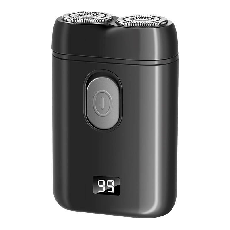 V888-ELOSUNG11687-209755-00 Black Portable Electric Shaver - Dual Blade, USB Rechargeable, LED Display for Battery Life - Image 1