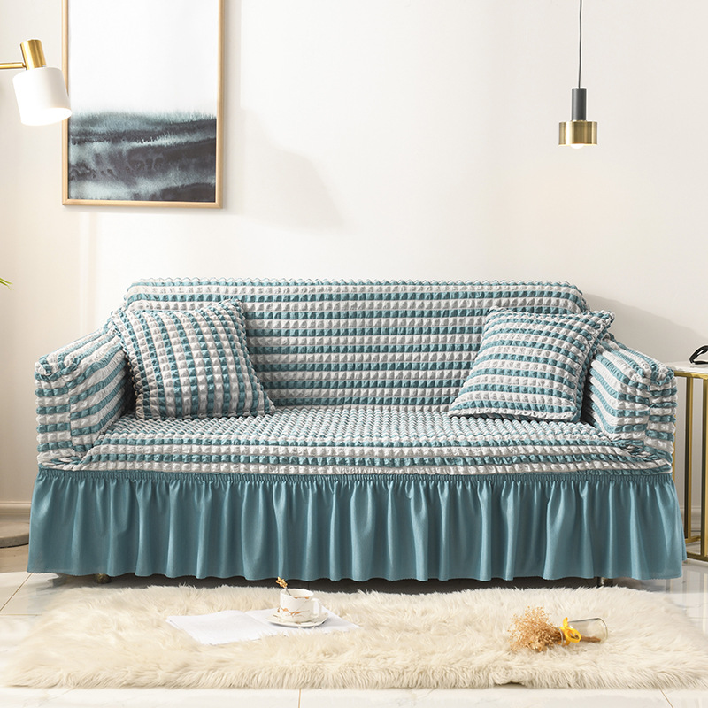 V888-ELOSUNG1176-202575-00 Elastic sofa cover-dual-color blue (305-360cm) - Image 1