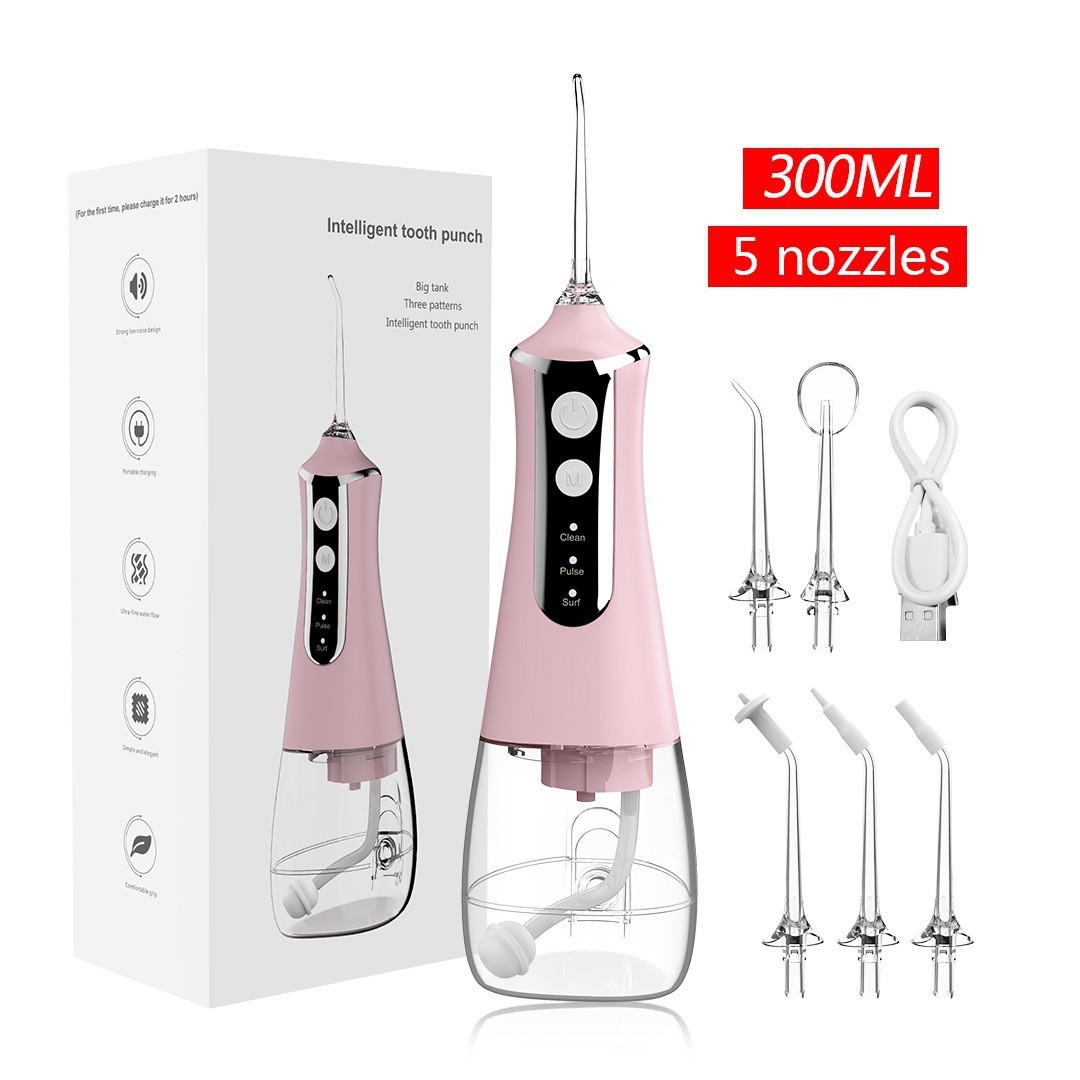 V888-ELOSUNG11761-209860-00 L10 Pink Portable Handheld Electric Water Flosser - Rechargeable Teeth Cleaner for Home Use - Image 1
