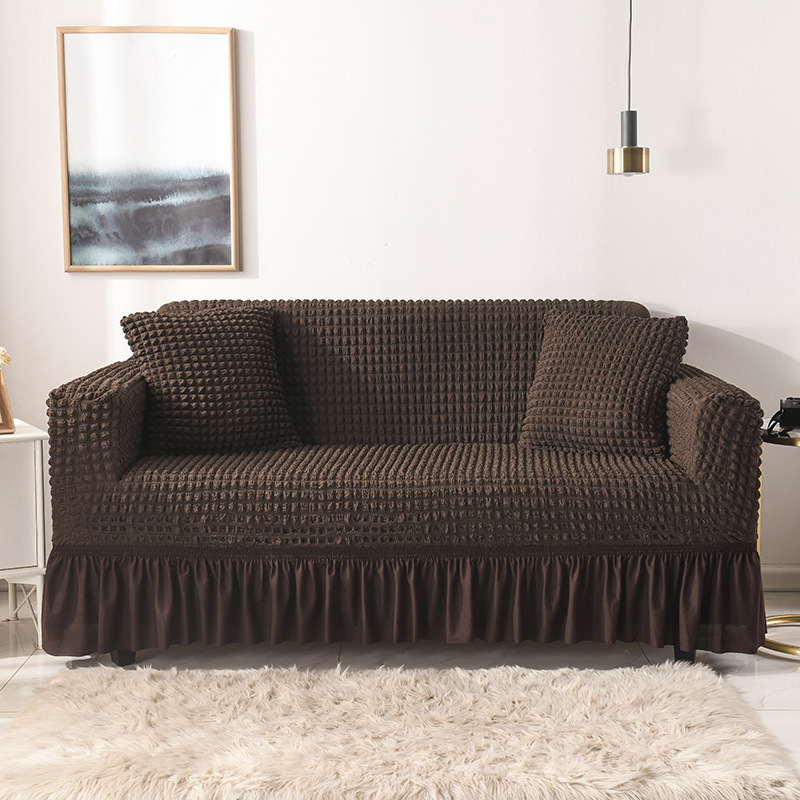 V888-ELOSUNG1203-202548-00 Elastic sofa cover coffee color (145-185cm) - Image 1