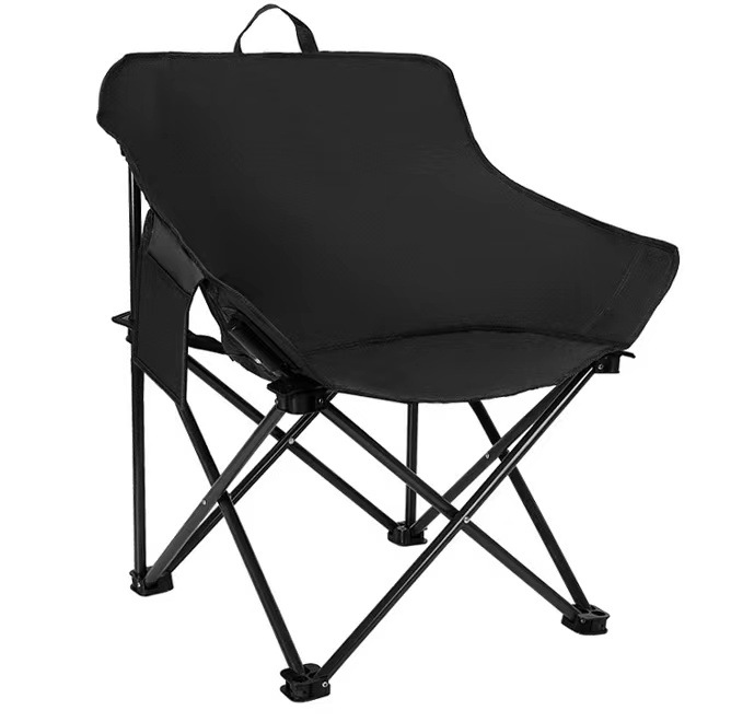 V888-ELOSUNG12056-210217-00 Black Outdoor Folding Camping Chair - Portable Lounge Chair, Lightweight Beach Chair, Fishing Stool, and Picnic Seat, Perfect for Outdoor Adventures - Image 1