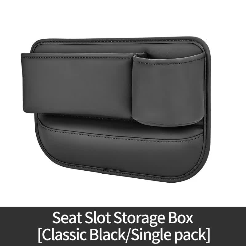 V888-ELOSUNG12169-210577-00 Black-left Car Seat Gap Storage Box - Practical Car Organizer, Gap Filler for Easy Access and Extra Storage - Image 1