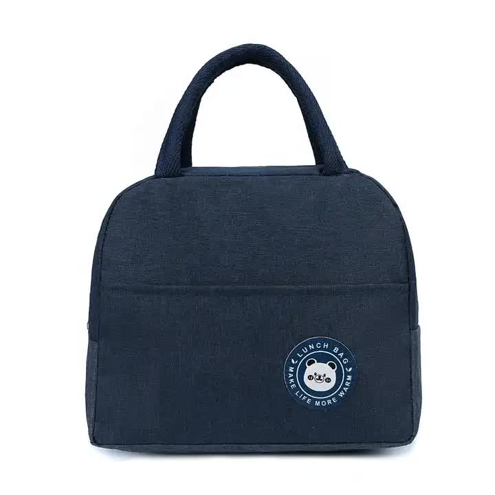 V888-ELOSUNG12190-210707-00 Blue Insulated Lunch Bag - Waterproof, Oil-Proof Bento Bag for Students and Workers, Thickened Aluminum Foil Lunch Carrier - Image 1