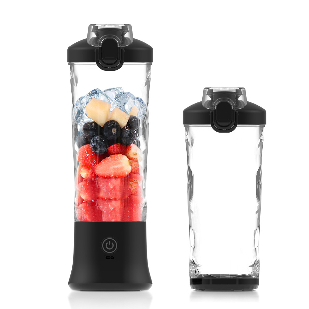 V888-ELOSUNG12245-211197-00 Black 600ml Large Capacity Juicer Cup - Rechargeable Portable Multifunctional Ice Crushing & Fruit Blender - Image 1