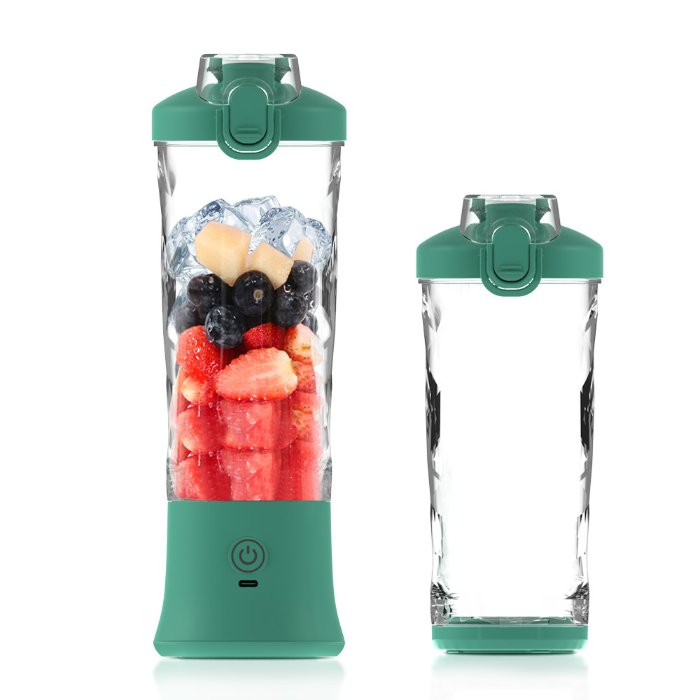 V888-ELOSUNG12246-211198-00 Green 600ml Large Capacity Juicer Cup - Rechargeable Portable Multifunctional Ice Crushing & Fruit Blender - Image 1