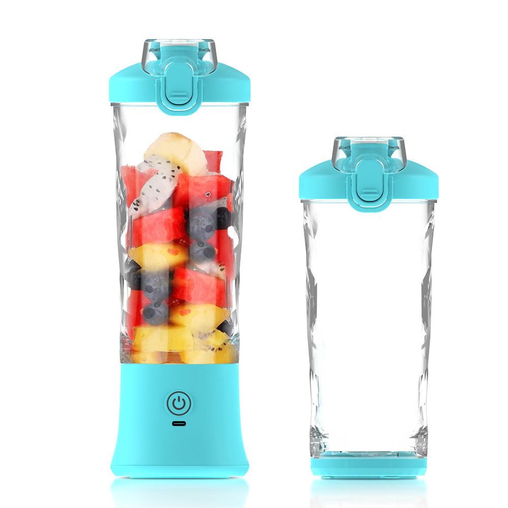 V888-ELOSUNG12247-211199-00 Green 600ml Large Capacity Juicer Cup - Rechargeable Portable Multifunctional Ice Crushing & Fruit Blender - Image 1