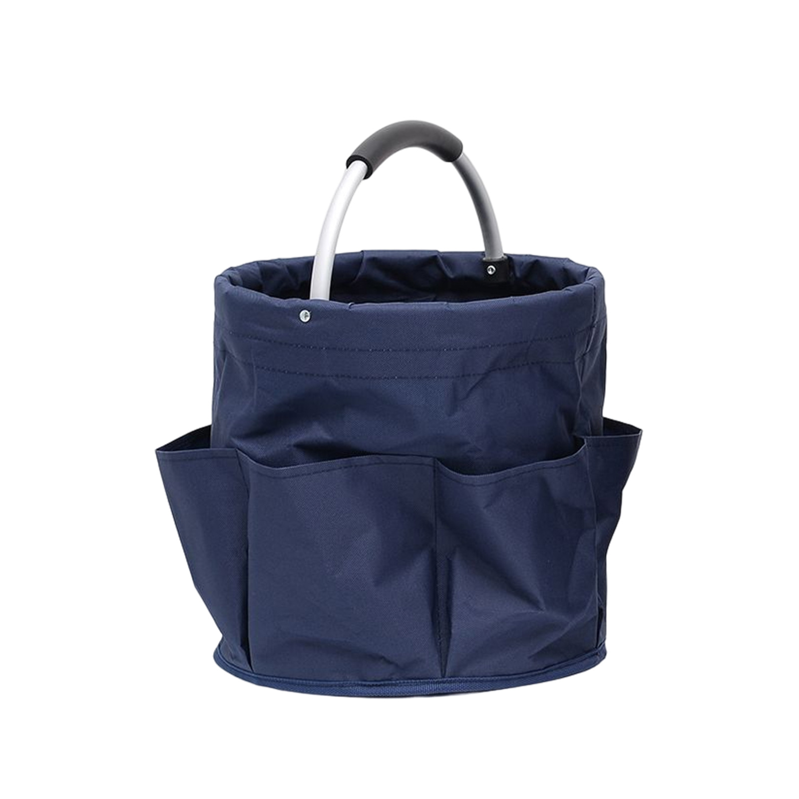 V888-ELOSUNG12310-211404-00 Navy Blue Portable Picnic Basket, Foldable Outdoor Beach Basket with Handle, Multi-Use Storage and Wash Bag - Image 1