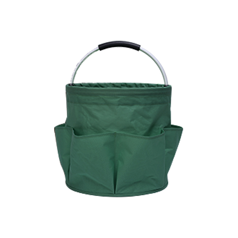 V888-ELOSUNG12311-211460-00 Green Portable Picnic Basket, Foldable Outdoor Beach Basket with Handle, Multi-Use Storage and Wash Bag - Image 1