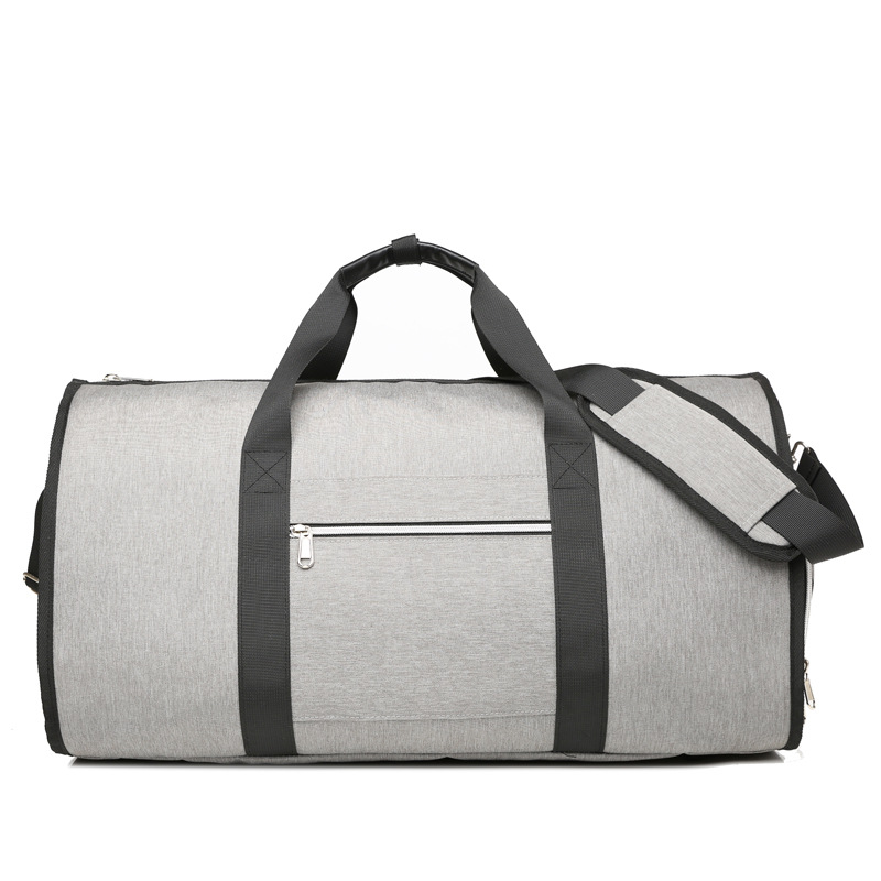 V888-ELOSUNG12326-211488-00 Grey Multi-Functional Travel Duffel Bag with Suit Storage, Foldable Garment Bag for Business Trips - Image 1