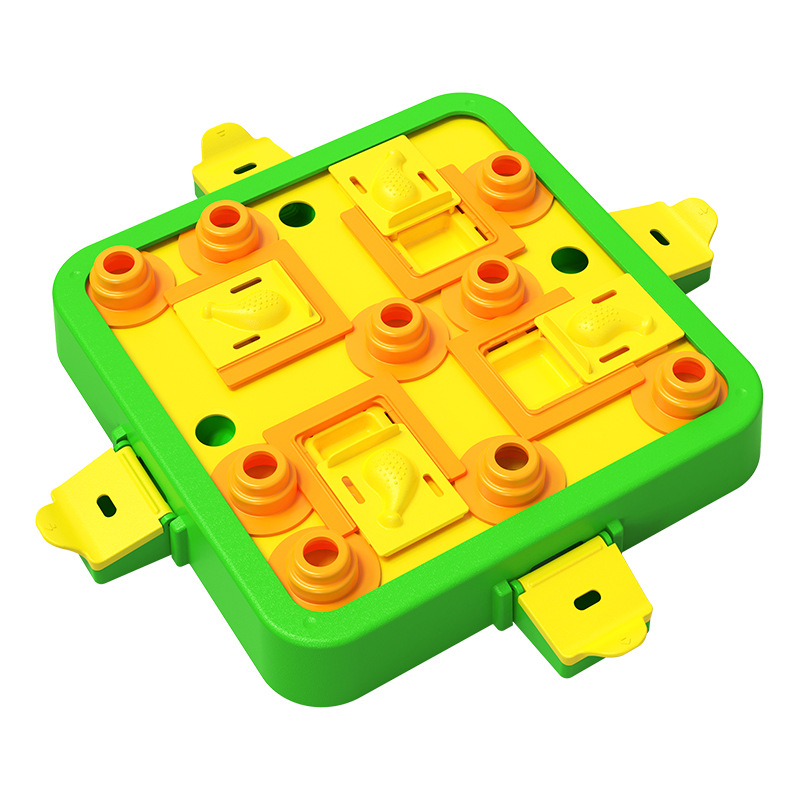 Green Interactive Slow Feeder Puzzle Toy for Dogs - Durable Pet Food Dispenser Bowl