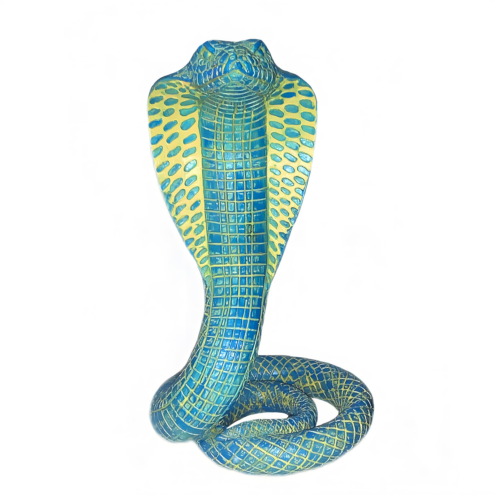 V888-ELOSUNG12444-211724-00 Blue Decorative Resin Cobra Statue - Unique Animal Figurine for Home Decor & Creative Gifts - Image 1