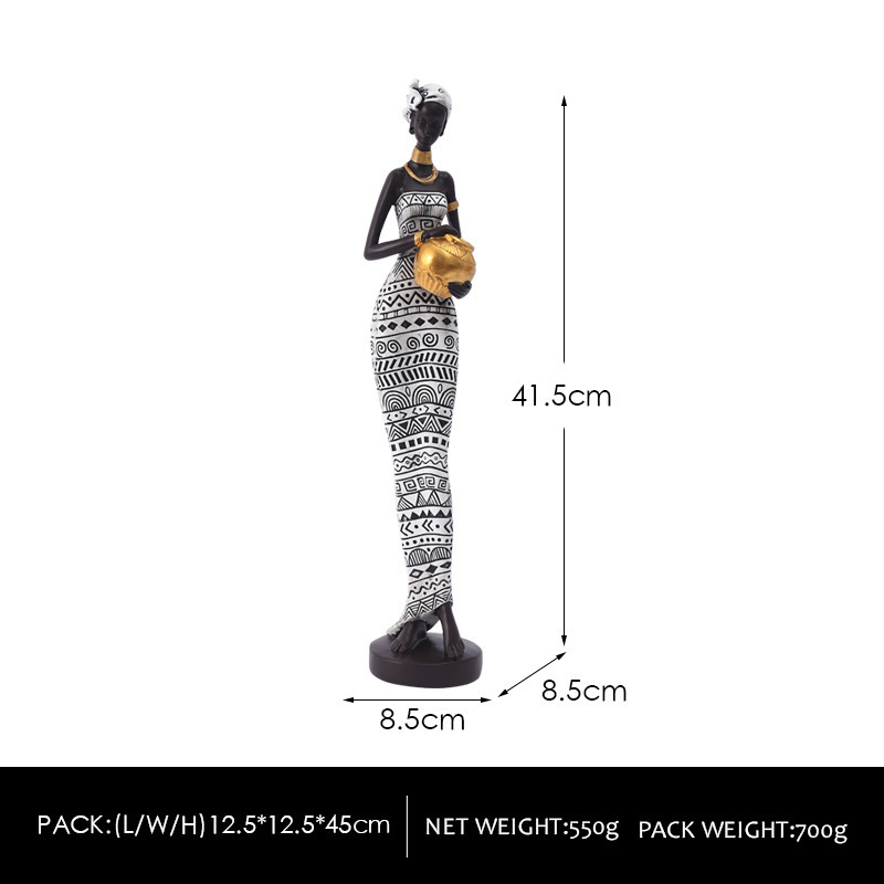 V888-ELOSUNG12458-211799-00 Streaks Exotic African Woman Figurine - Elegant Resin Sculptures for Home Decor - Image 1