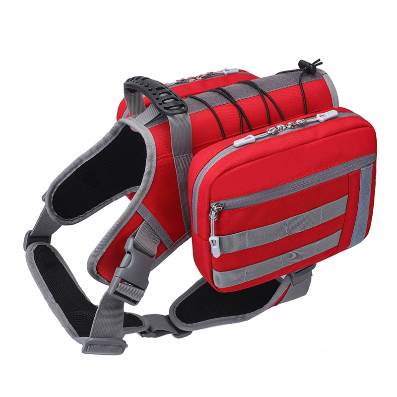 V888-ELOSUNG12564-212320-00 Red Dog Tactical Backpack Harness - Adjustable Outdoor Camouflage Saddle Bag for Dogs - Image 1