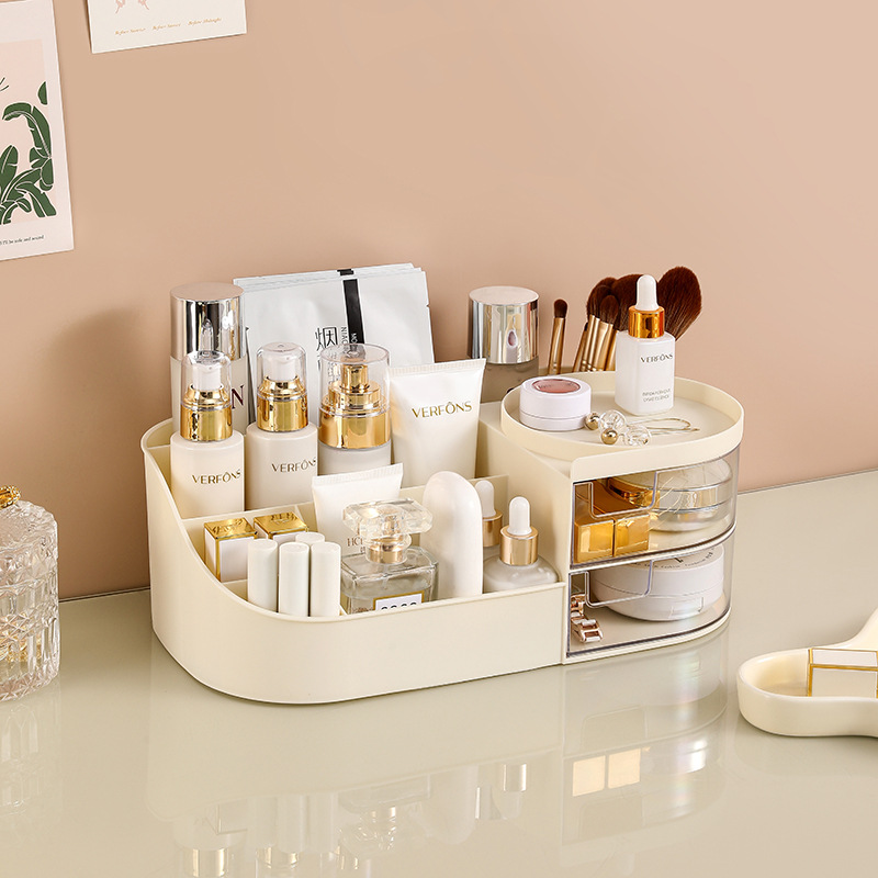 V888-ELOSUNG1262-202373-00 Cosmetics storage box cream white (26.5*14.5*10cm) - Image 1