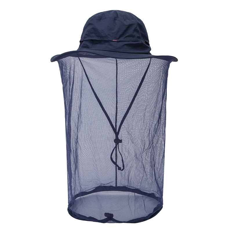 V888-ELOSUNG12643-212885-00 Navy Blue Outdoor Mosquito Net Hat - Sun Protection and Insect Repellent Bucket Hat - Image 1
